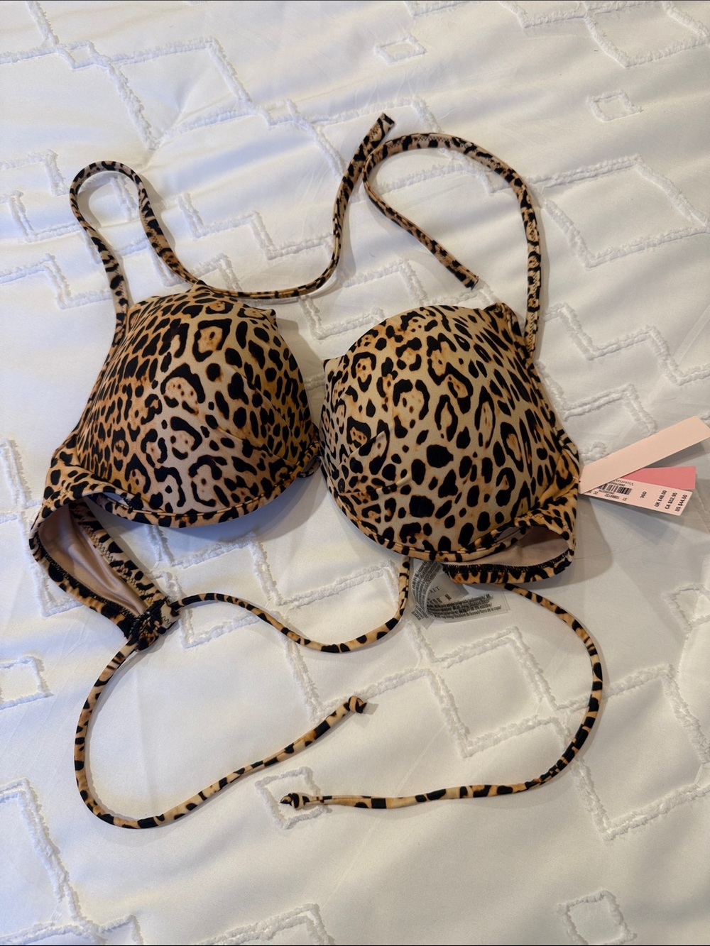 Victoria's Secret Leopard Print Bikini Top - Tan & Black